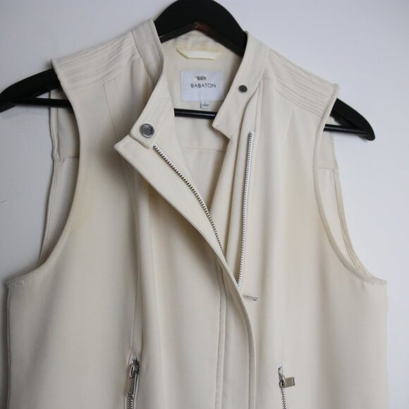 Aritzia Babaton Cream Structured Zip Vest / Sleeveless Jacket Size Small - Picture 2 of 10